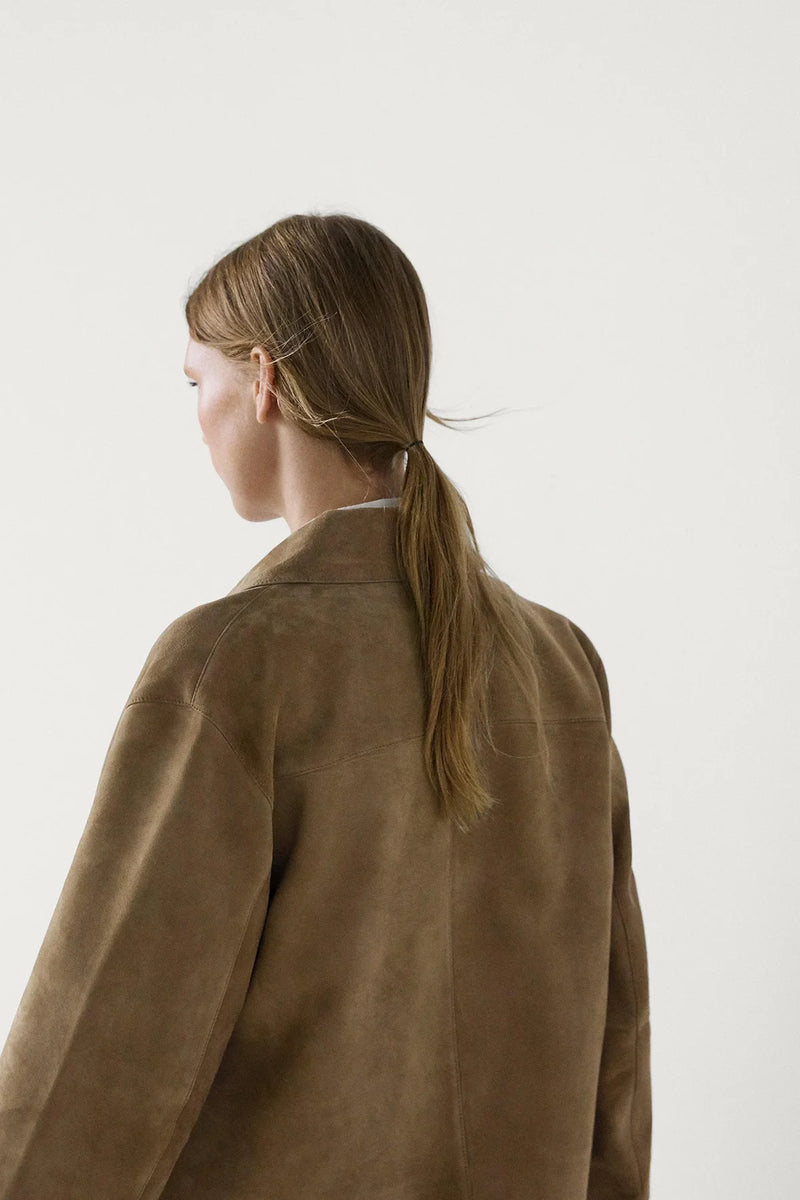 Giacca in pelle scamosciata