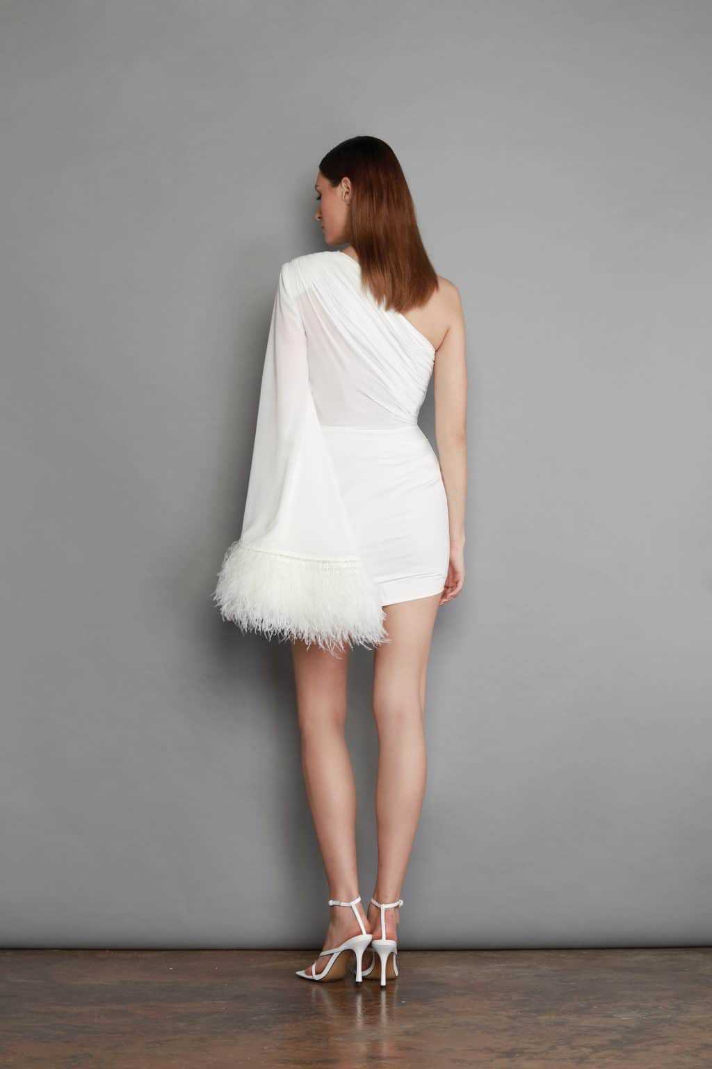Vestito aderente sexy autunnale con drappeggio