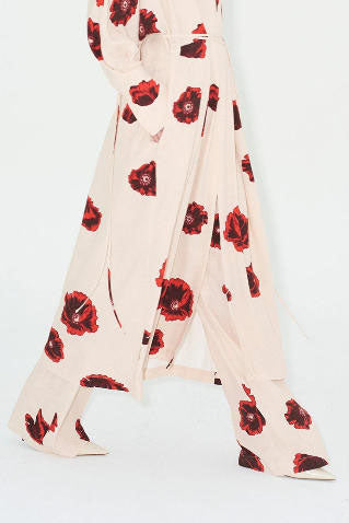 Vestito Kimono con stampa Sahara - Coquelicot