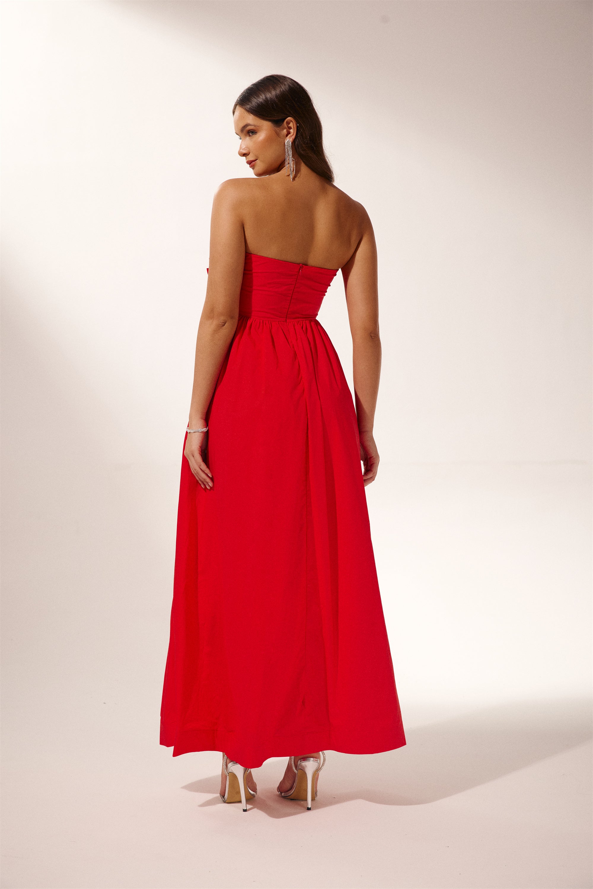 Vestito lungo maxi senza spalline Frederica Flower