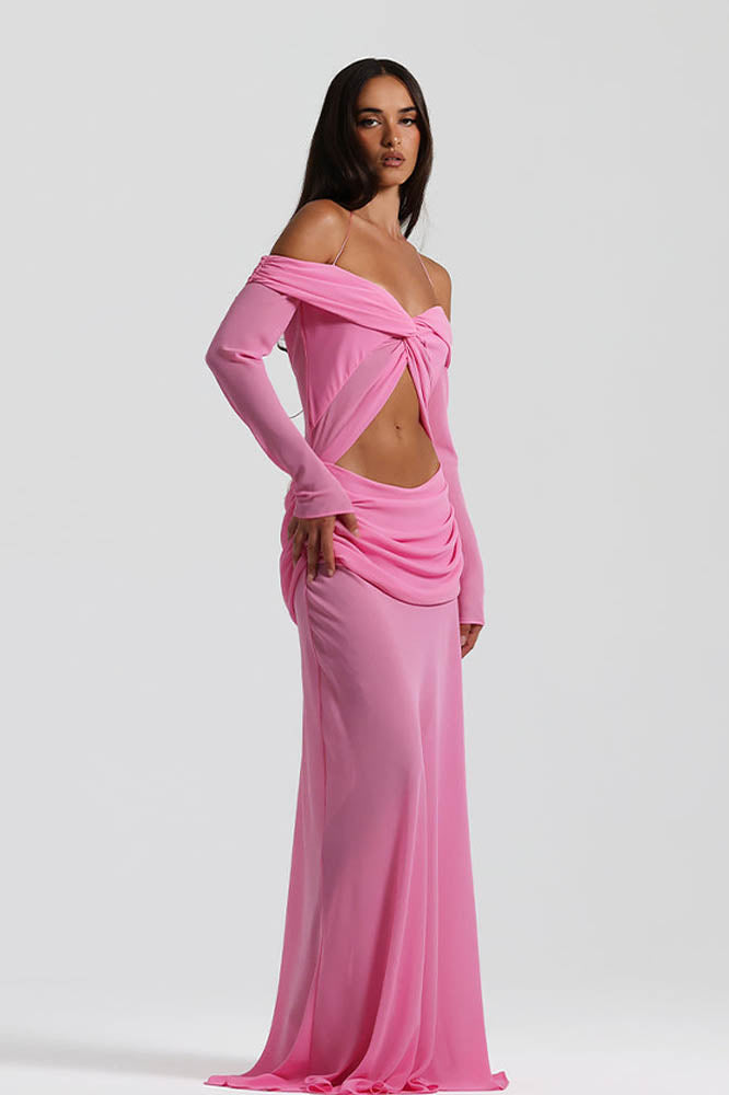 Vestito con scollo a spalle scoperte di grazia al chiaro di luna