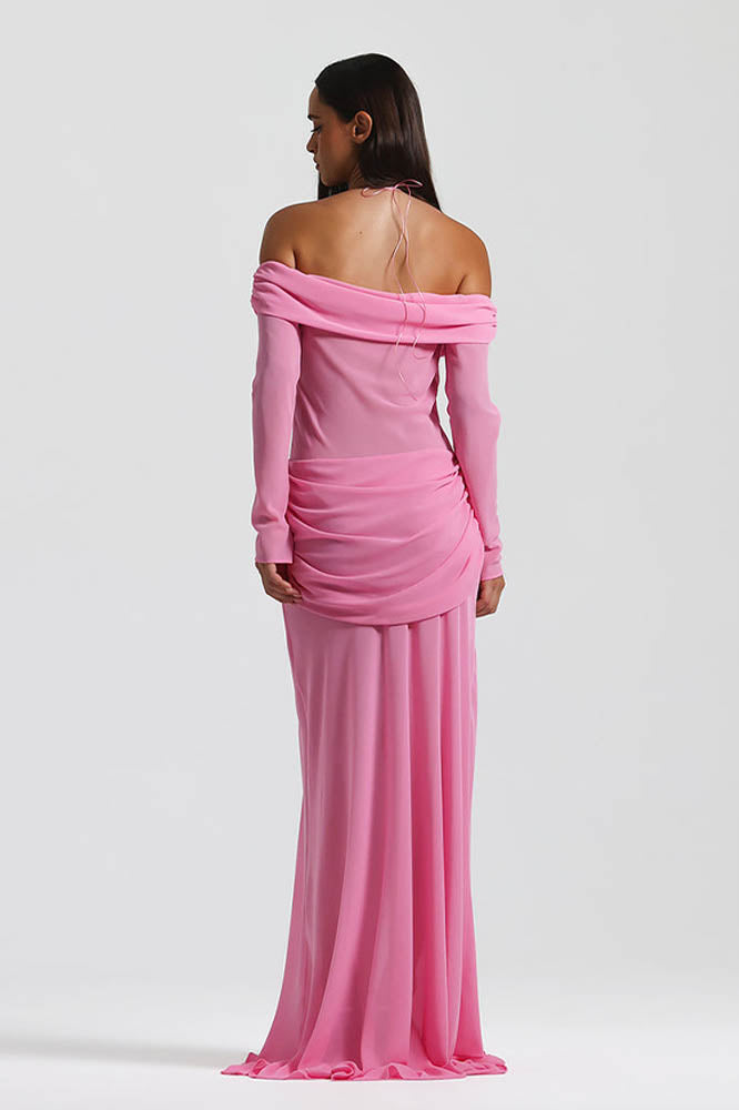 Vestito con scollo a spalle scoperte di grazia al chiaro di luna