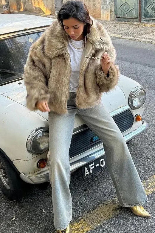 Giacca Elegante in Pelle Sintetica