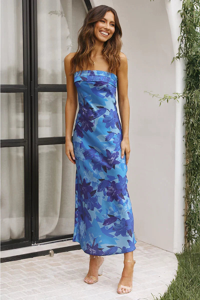 Vestito Maxi Miya - Fiori Blu