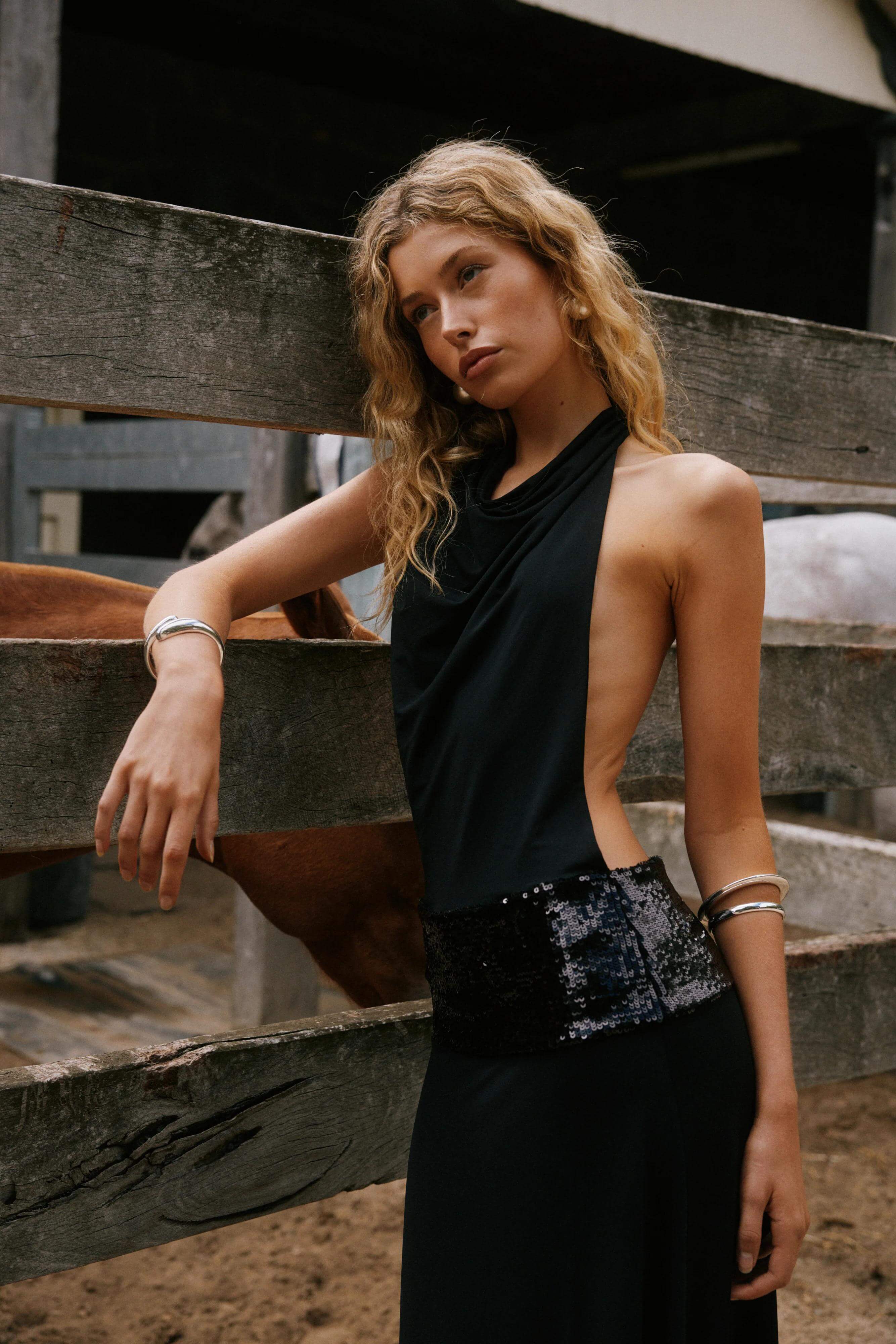 Abito lungo nero Adele Halter