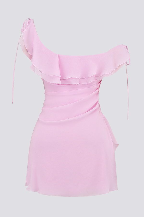 Vestito Mini con Spalle Scoperte e Volant Anissa