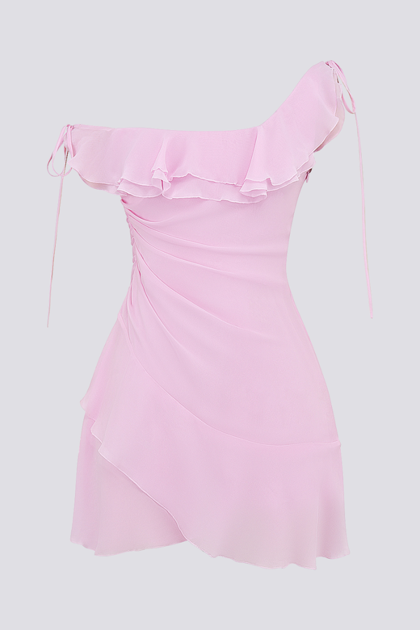 Vestito Mini con Spalle Scoperte e Volant Anissa