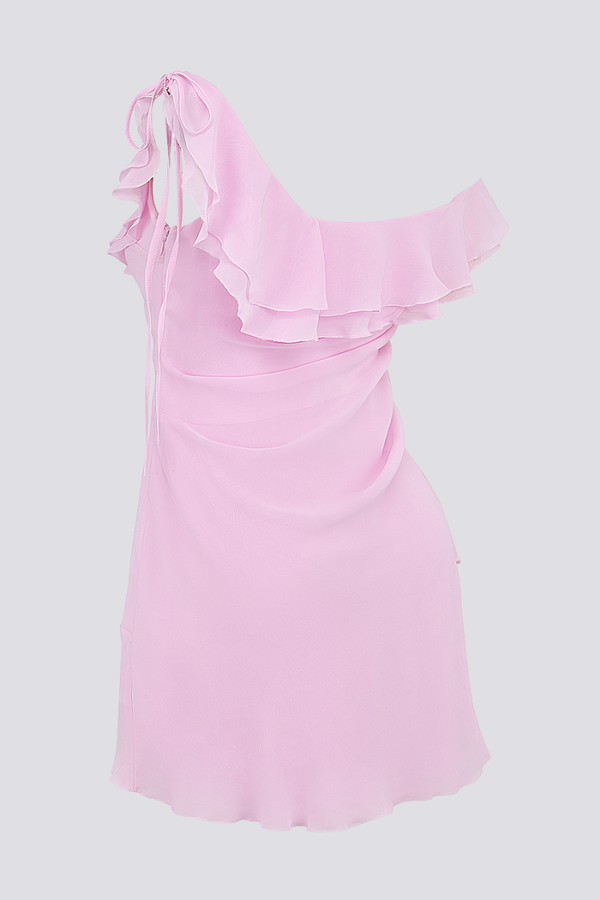 Vestito Mini con Spalle Scoperte e Volant Anissa