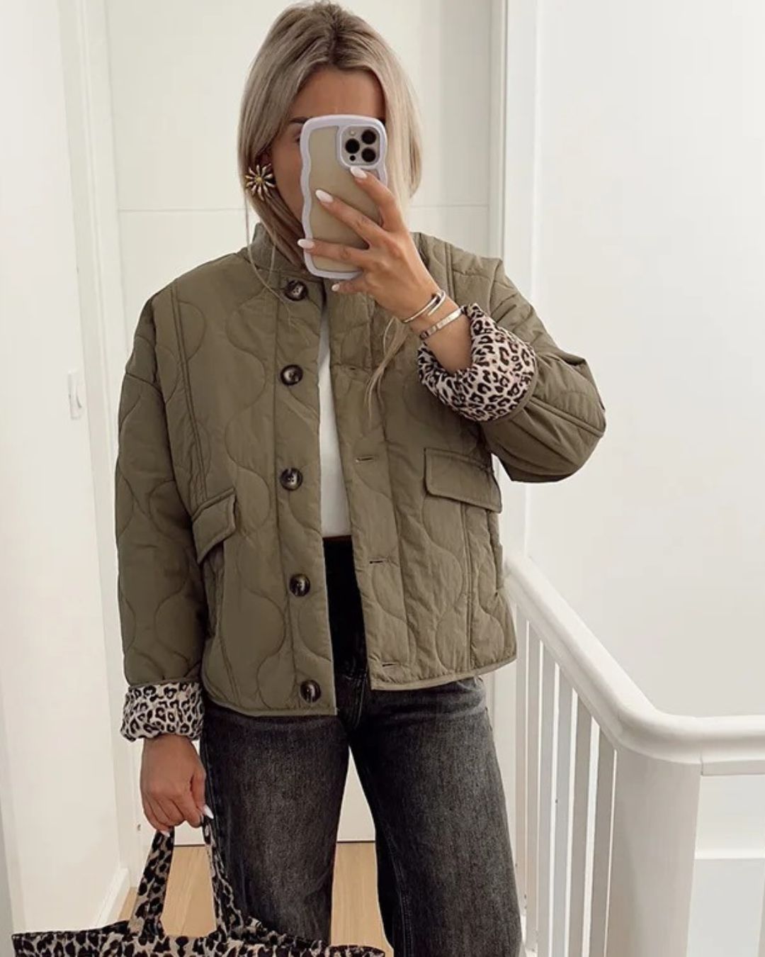 Noémie | Giacca Elegante con Fodera Leopardata