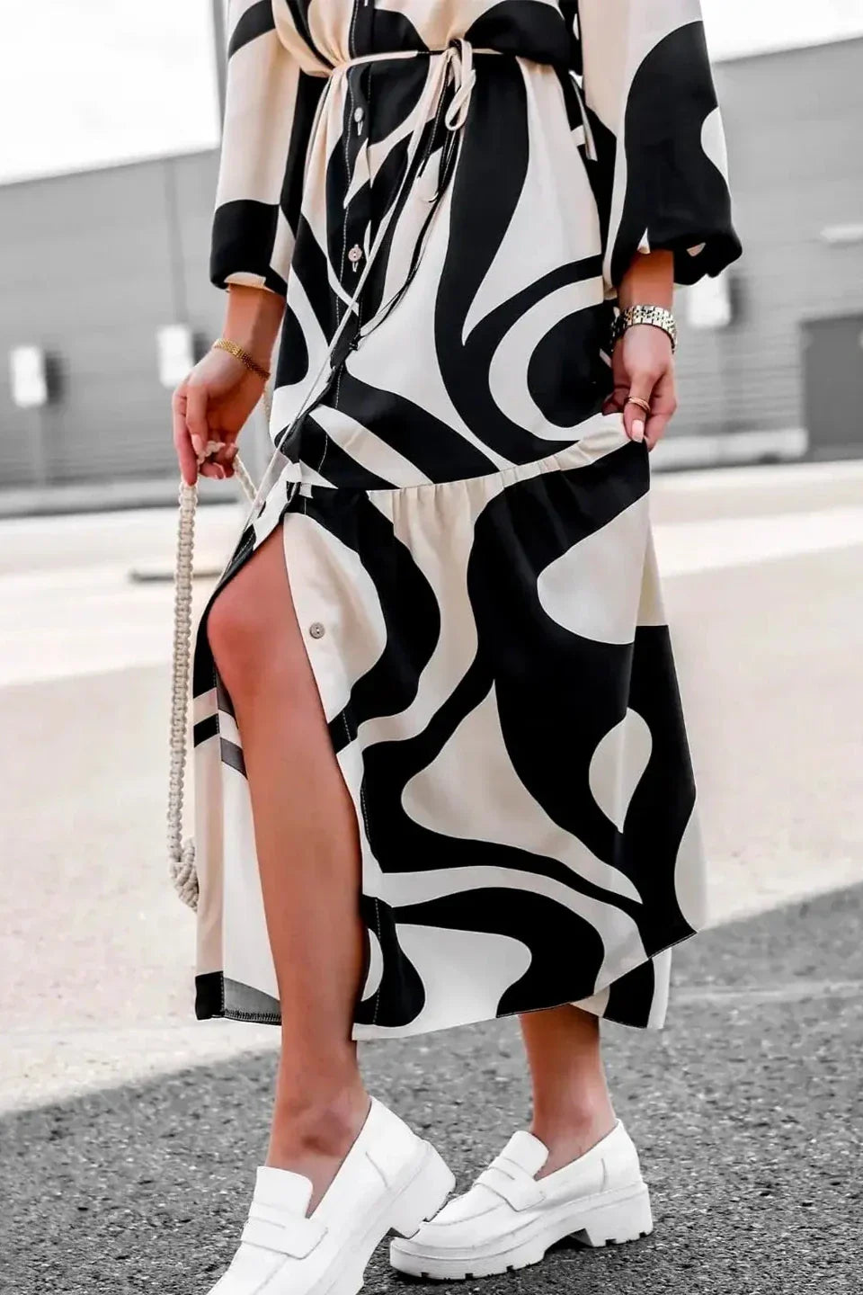 Vestito Maxi Stampato Elegante e Sfrontato