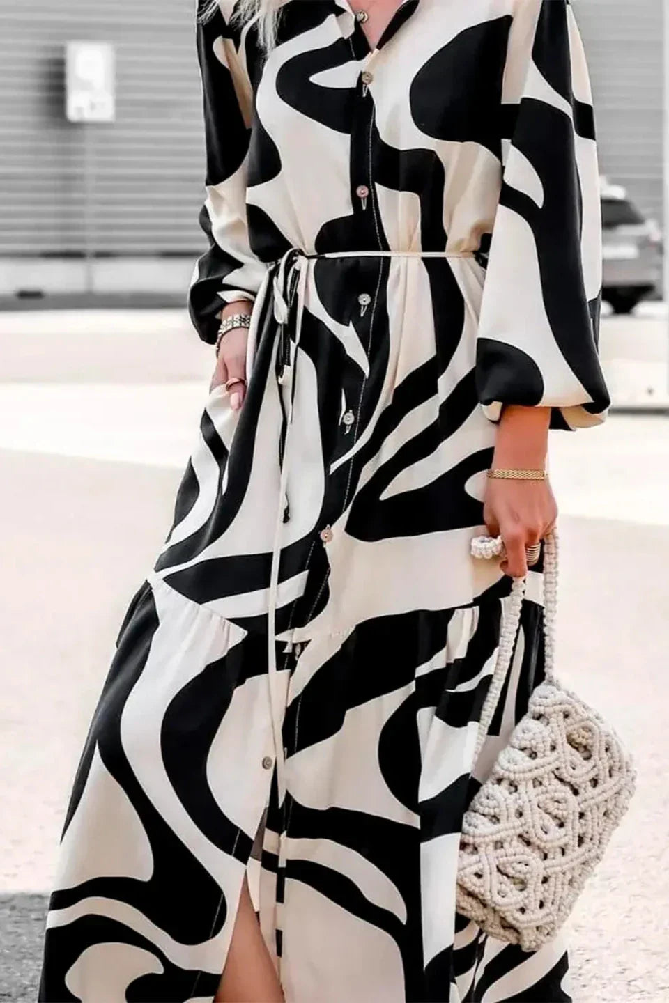 Vestito Maxi Stampato Elegante e Sfrontato