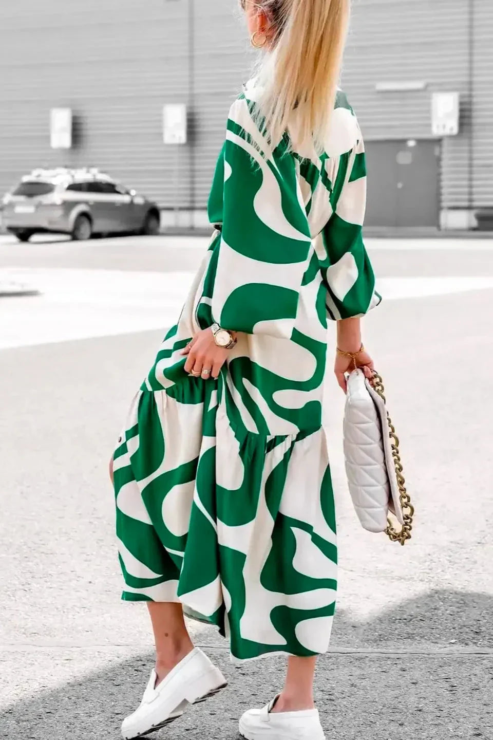 Vestito Maxi Stampato Elegante e Sfrontato