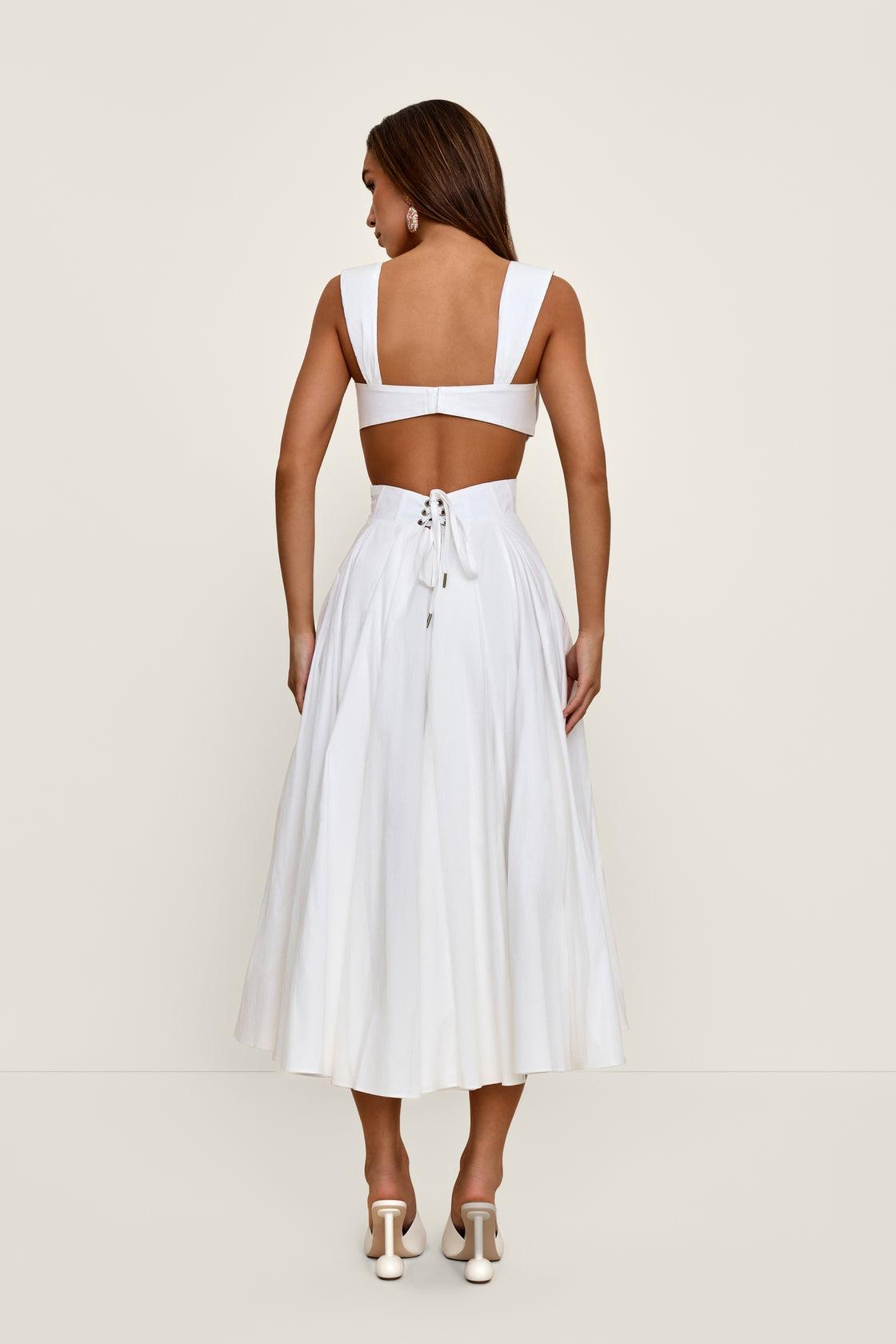 Vestito Midi Plissettato con Struttura