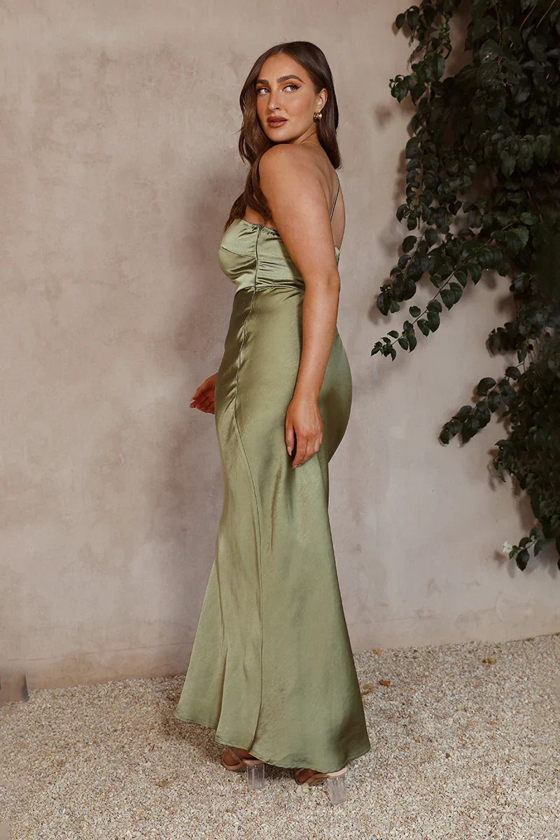 Vestito lungo Margot - Oliva