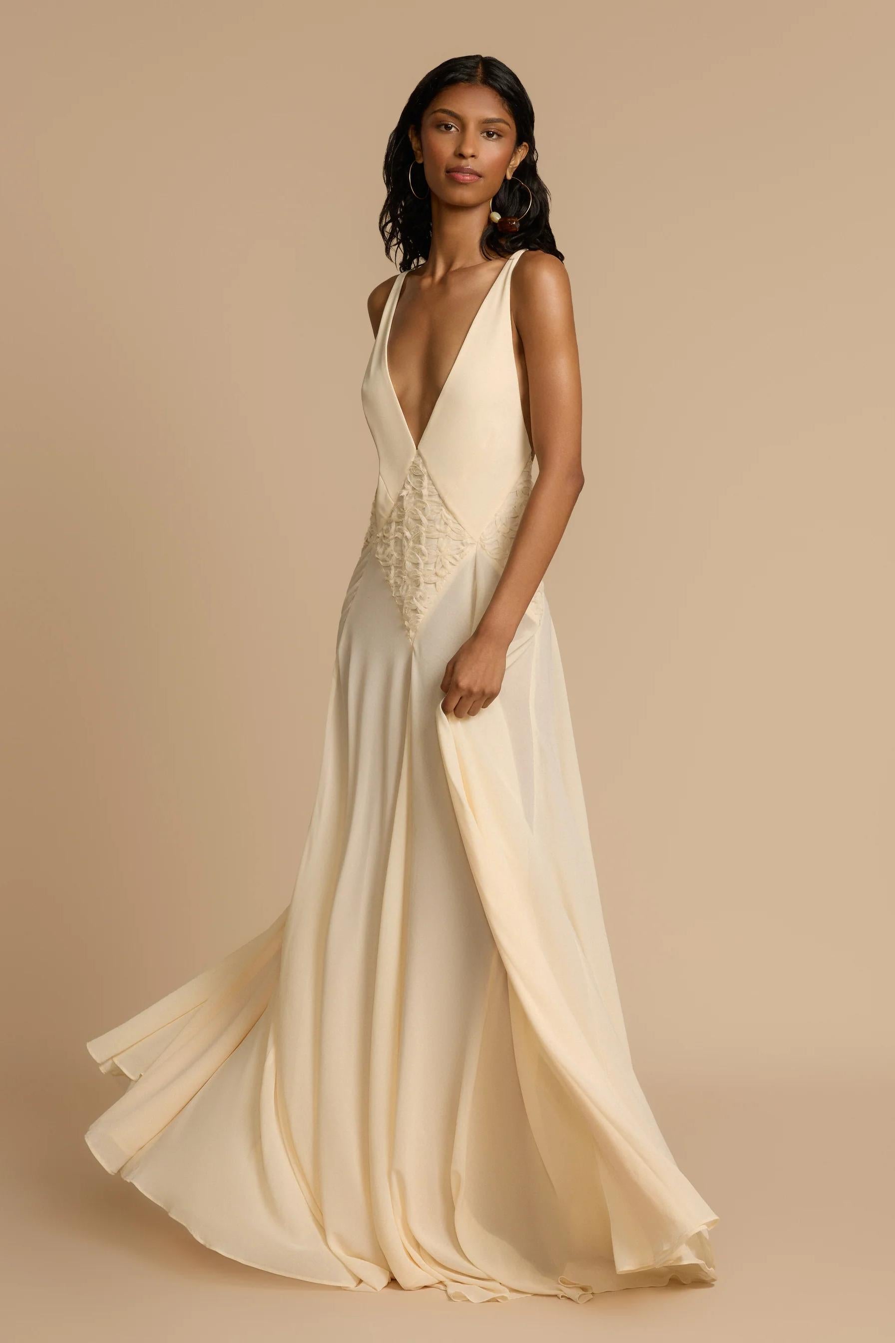 Vestito Maxi Lavinia a V scivolato