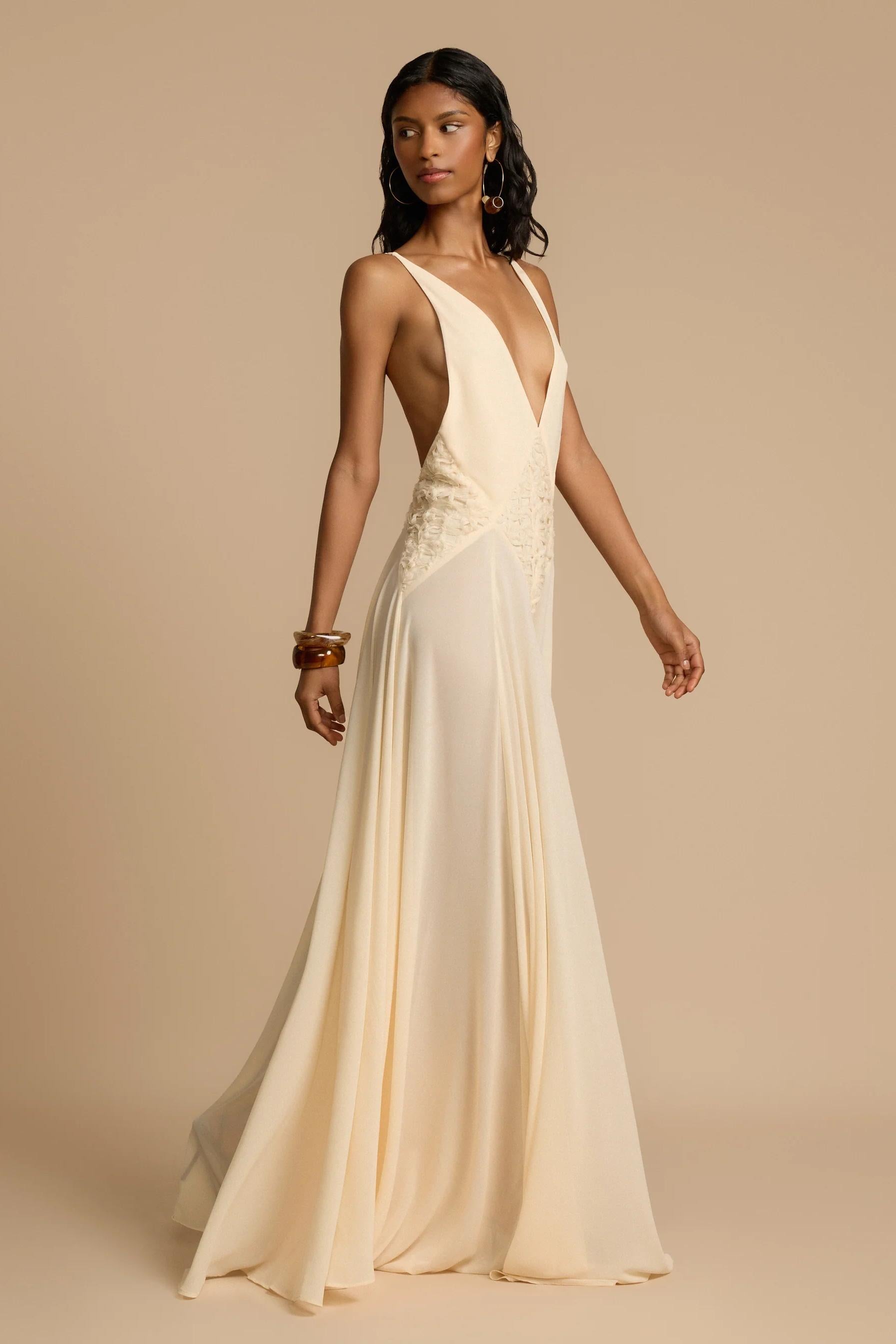 Vestito Maxi Lavinia a V scivolato