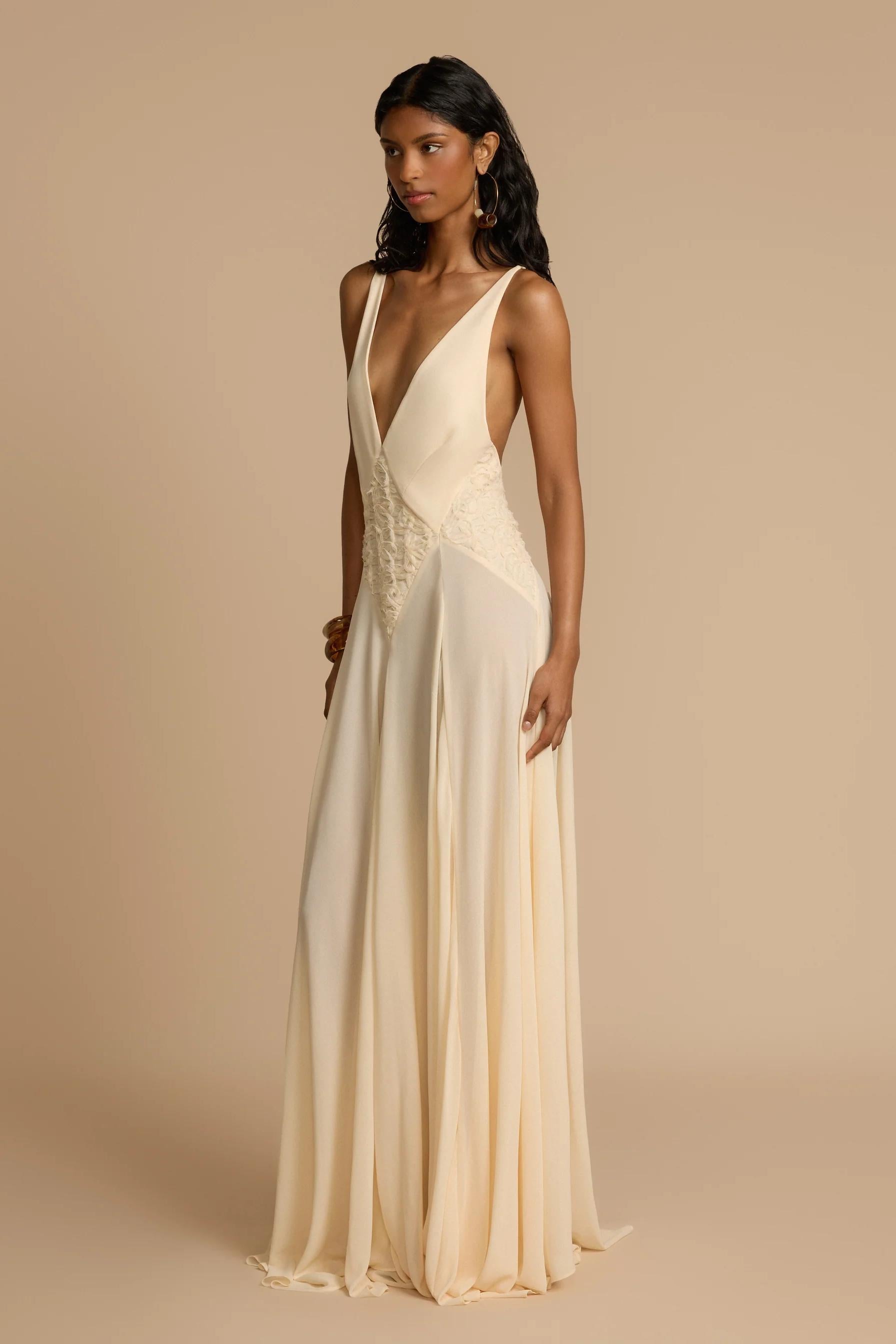 Vestito Maxi Lavinia a V scivolato