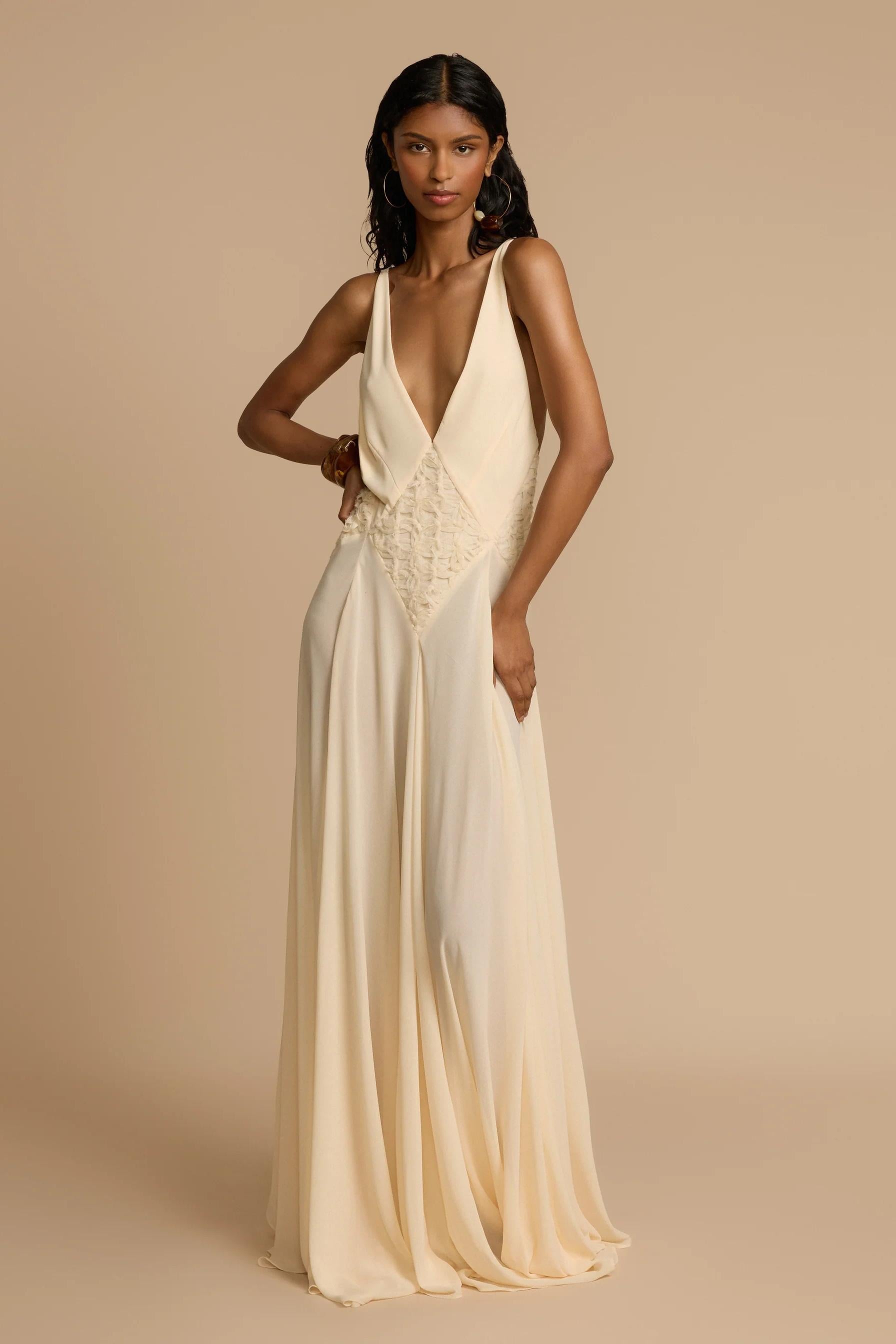 Vestito Maxi Lavinia a V scivolato