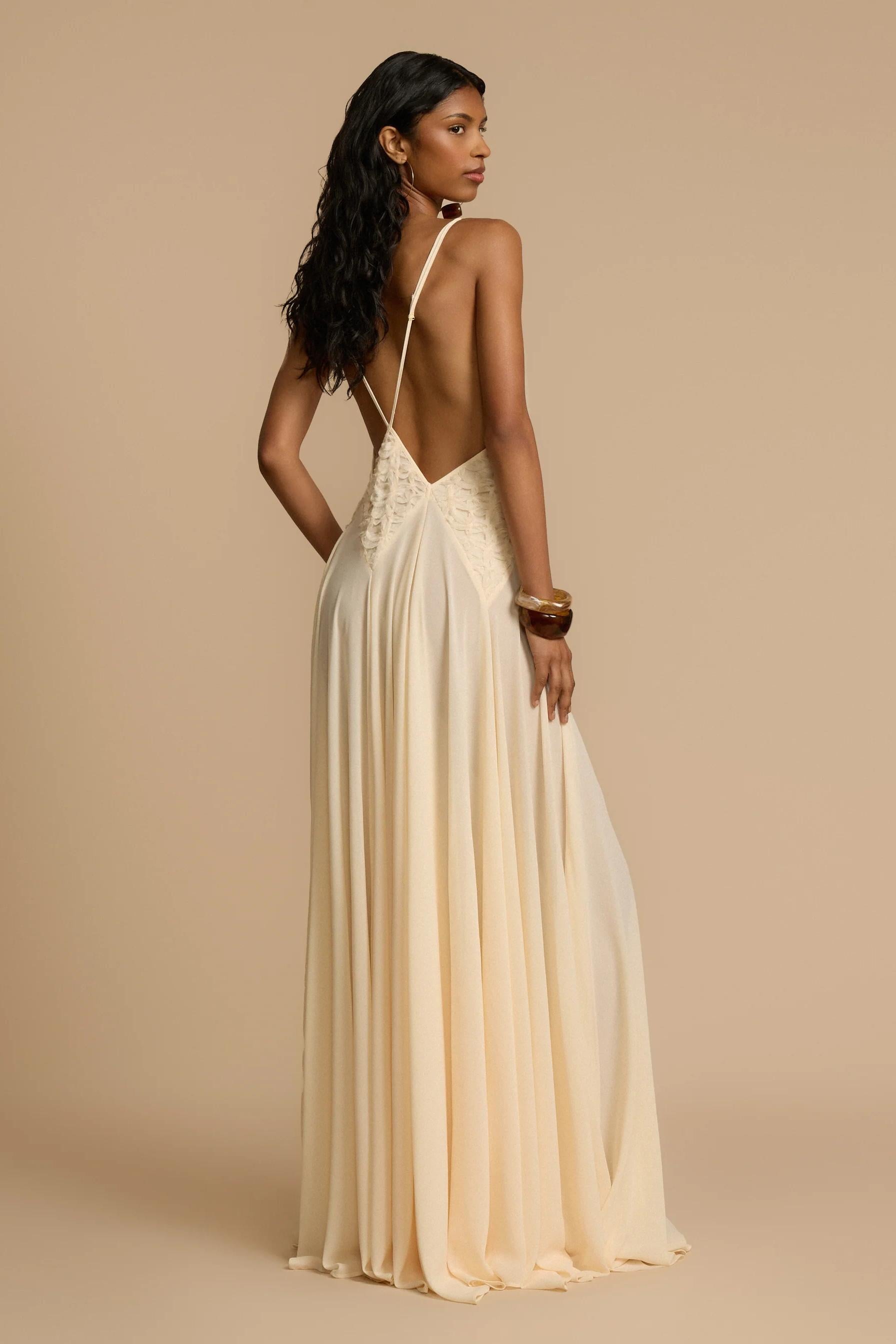 Vestito Maxi Lavinia a V scivolato