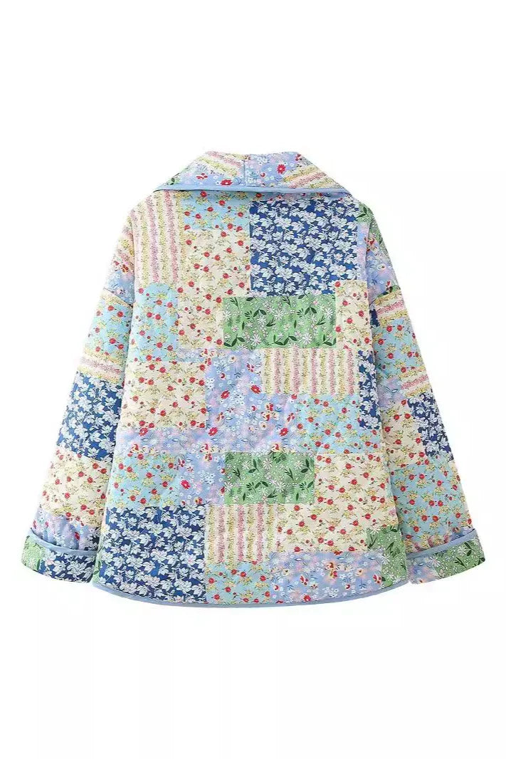 Giacca casual con collo a camicia e motivo floreale