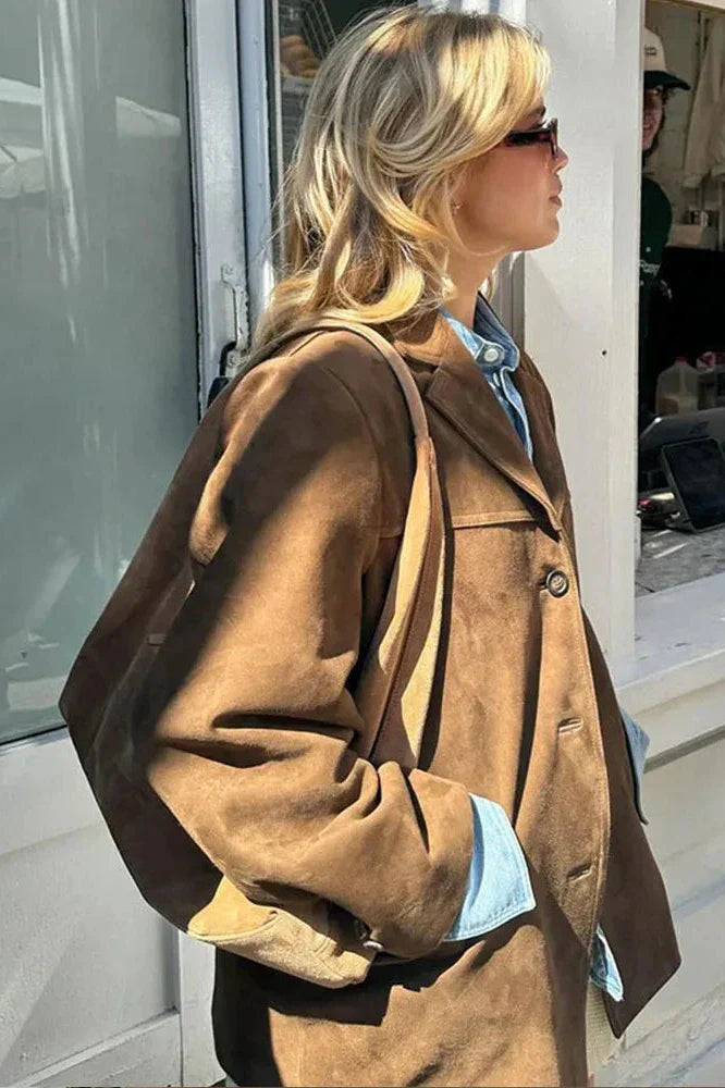 Blazer in Pelle scamosciata