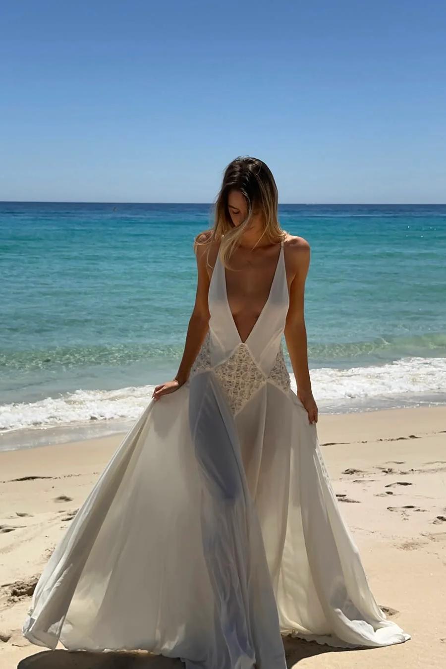 Vestito Maxi Lavinia a V scivolato