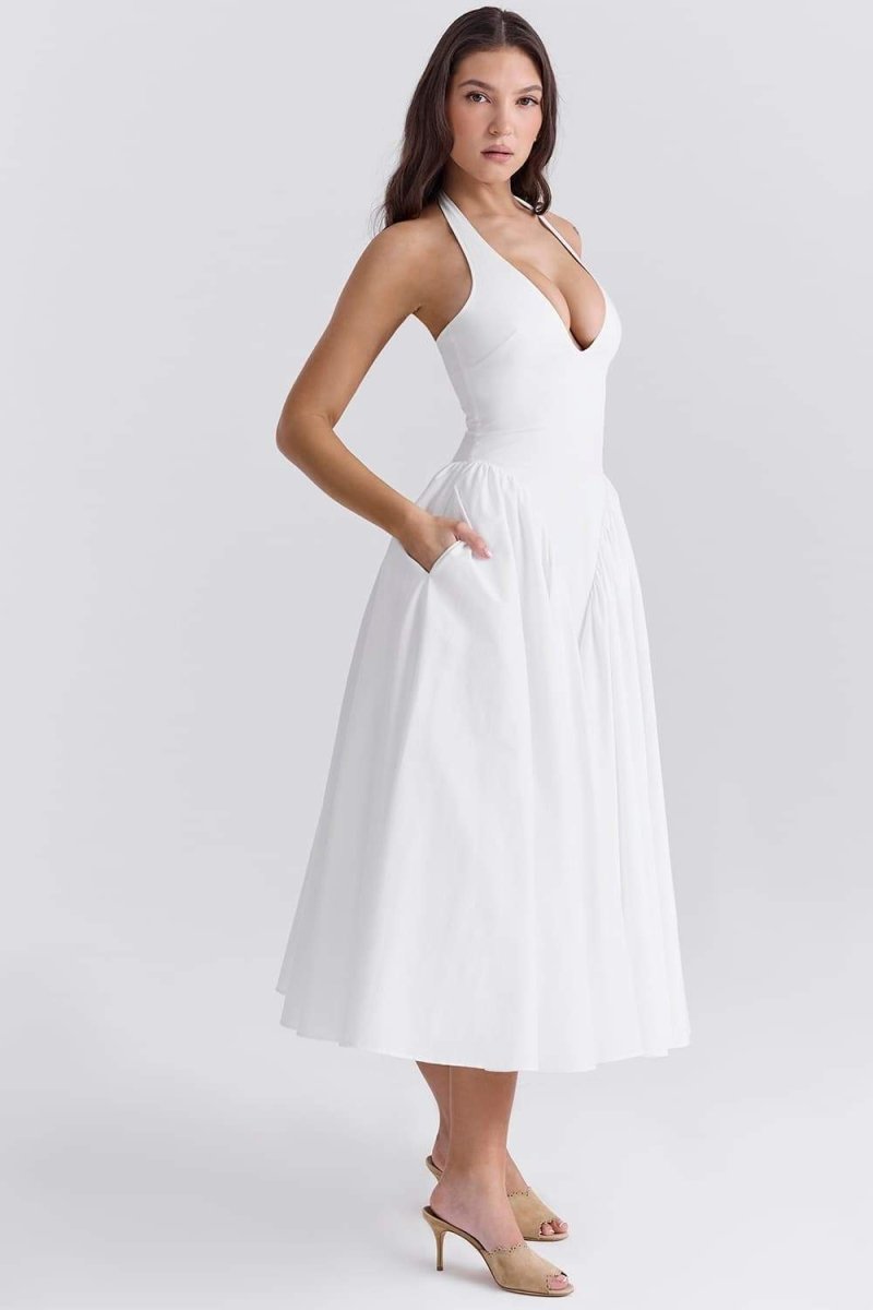 Vestito midi con scollo a halterneck e schiena scoperta di Alice