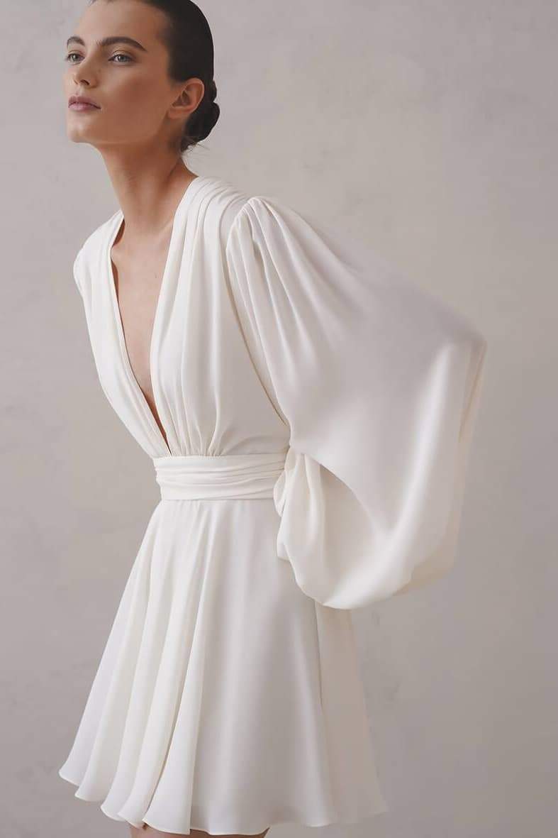 Vestito corto con scollo a V profondo Amelia