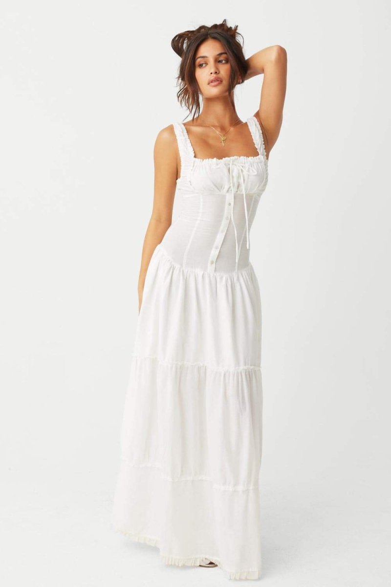 Vestito lungo semi-trasparente Anastasia Ruffle