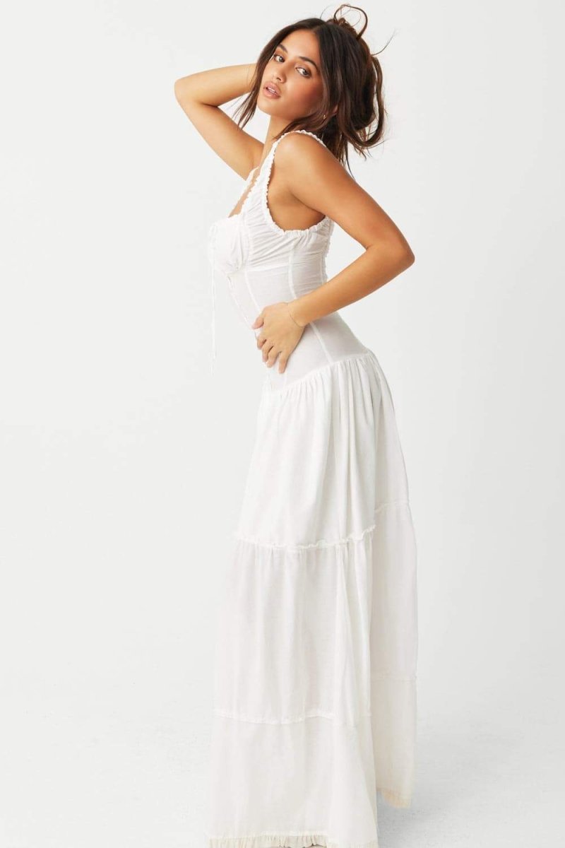 Vestito lungo semi-trasparente Anastasia Ruffle