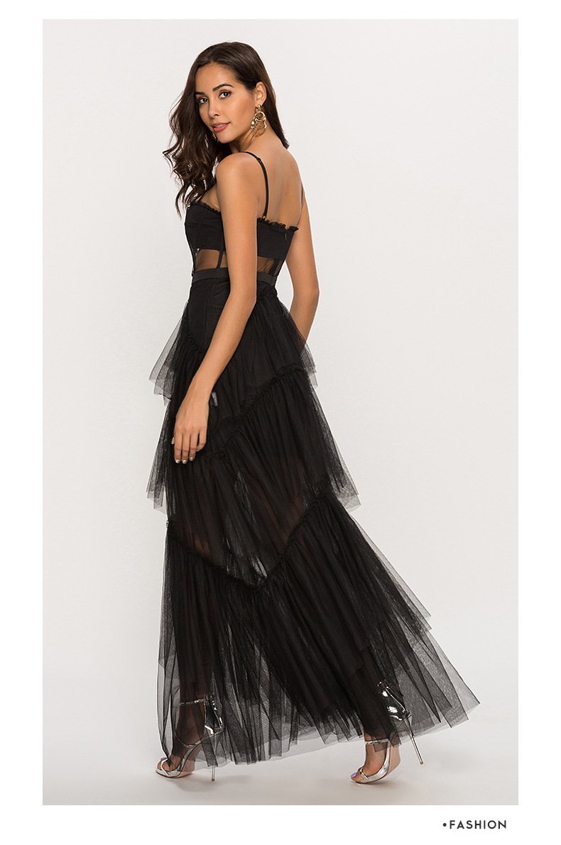 Vestito Maxi con Slip a Rete a Strati Arlene Corset