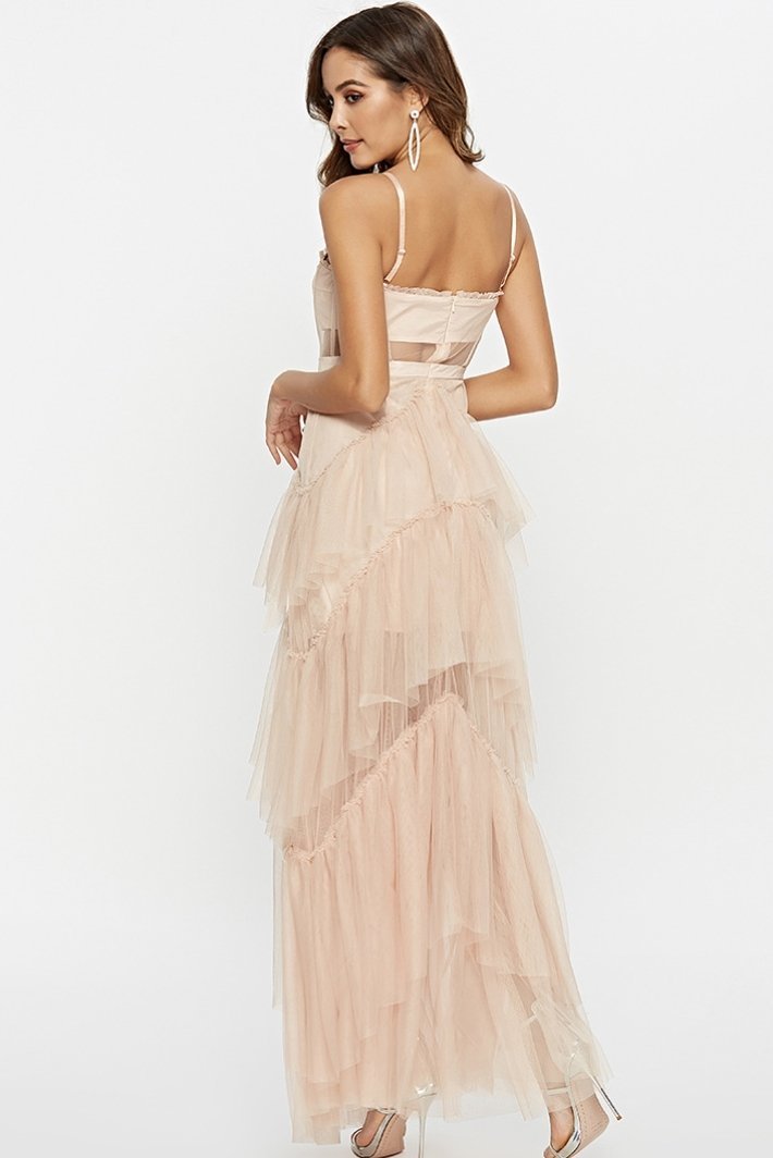 Vestito Maxi con Slip a Rete a Strati Arlene Corset