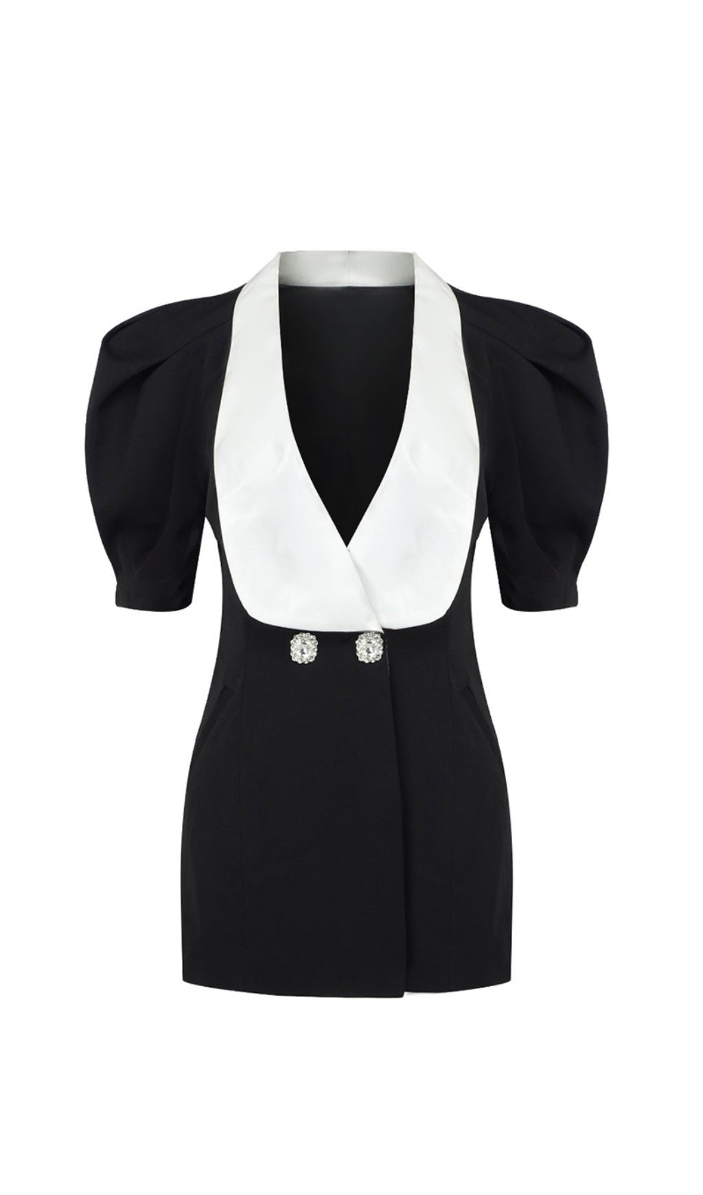 Vestito Mini Elsie con scollo a V senza schiena e fiocco