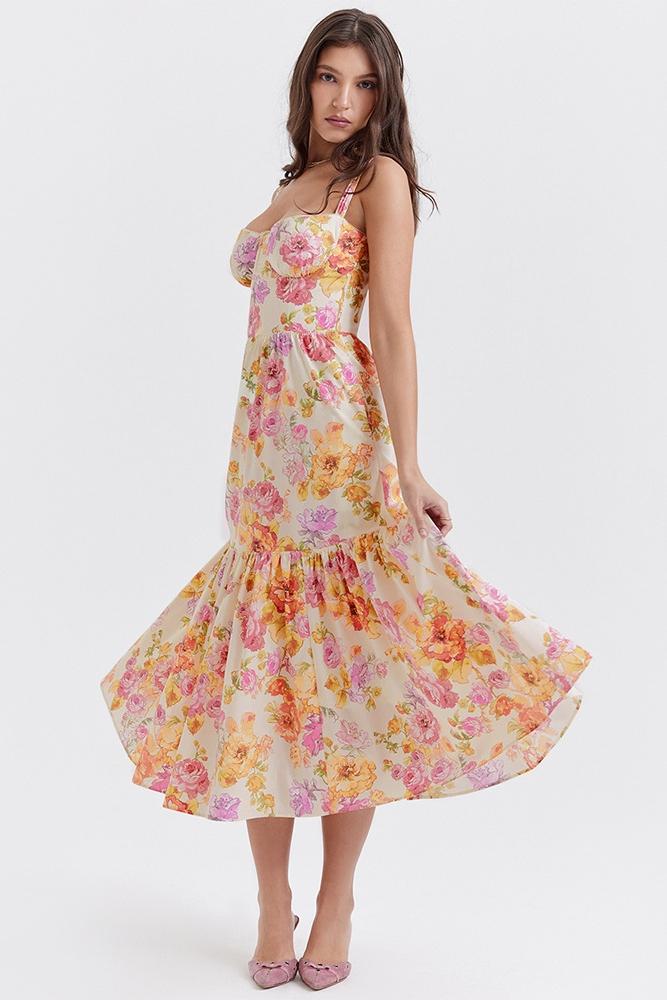Vestito Midi a Campana Stampato Cottie