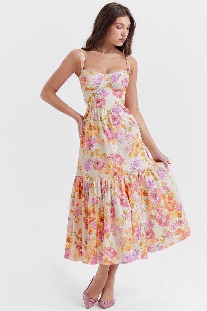 Vestito Midi a Campana Stampato Cottie