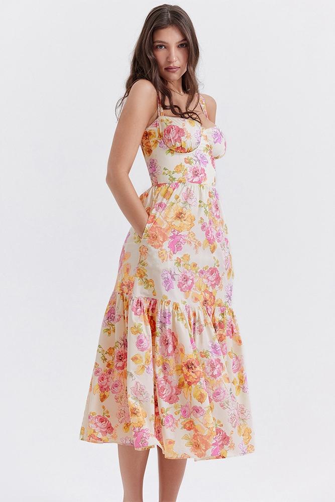 Vestito Midi a Campana Stampato Cottie