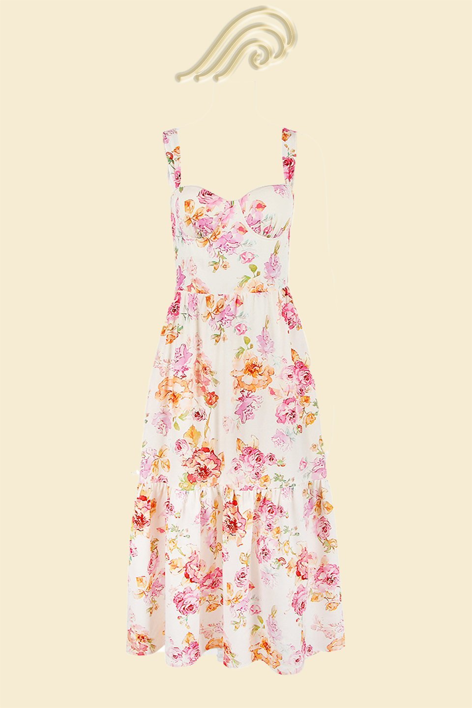 Vestito Midi a Campana Stampato Cottie