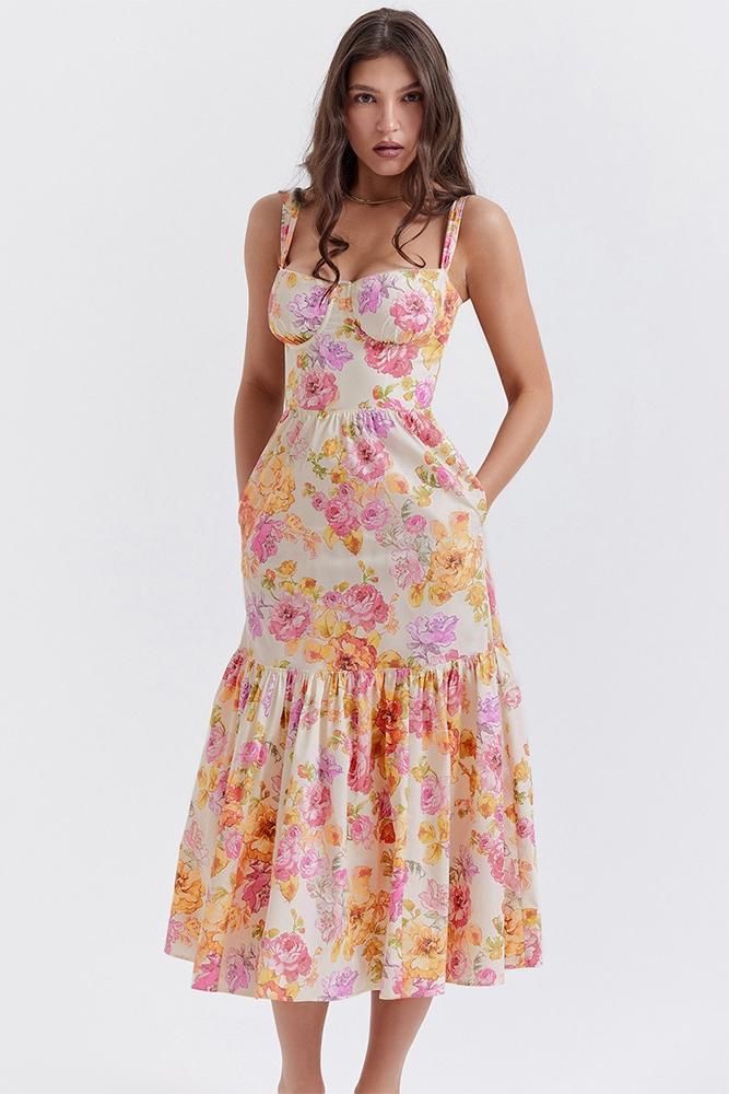 Vestito Midi a Campana Stampato Cottie