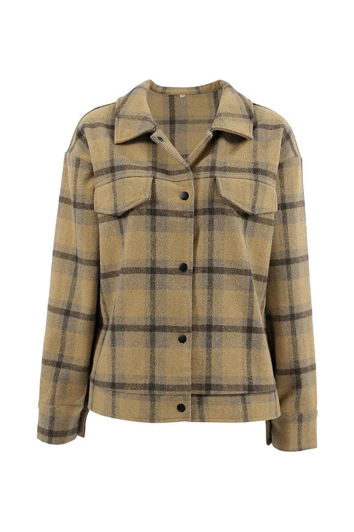 Giacca casual a quadri classica con colletto