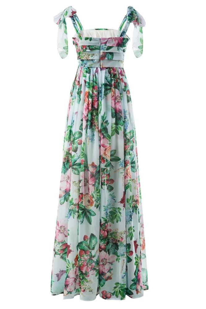 Vestito Maxy con Bretelle Stampate Dinah
