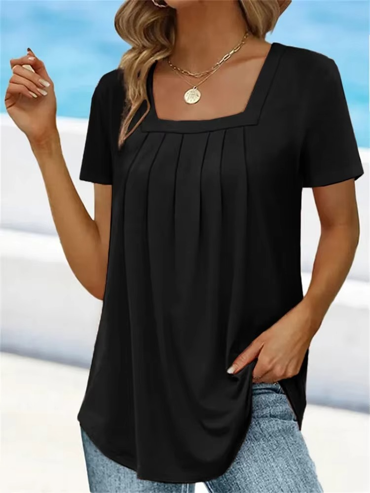 Elvira – Top a maniche lunghe con collo quadrato