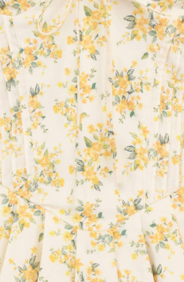 Vestito Mini Corsetto con Scollatura a V e Stampa Floreale Emily