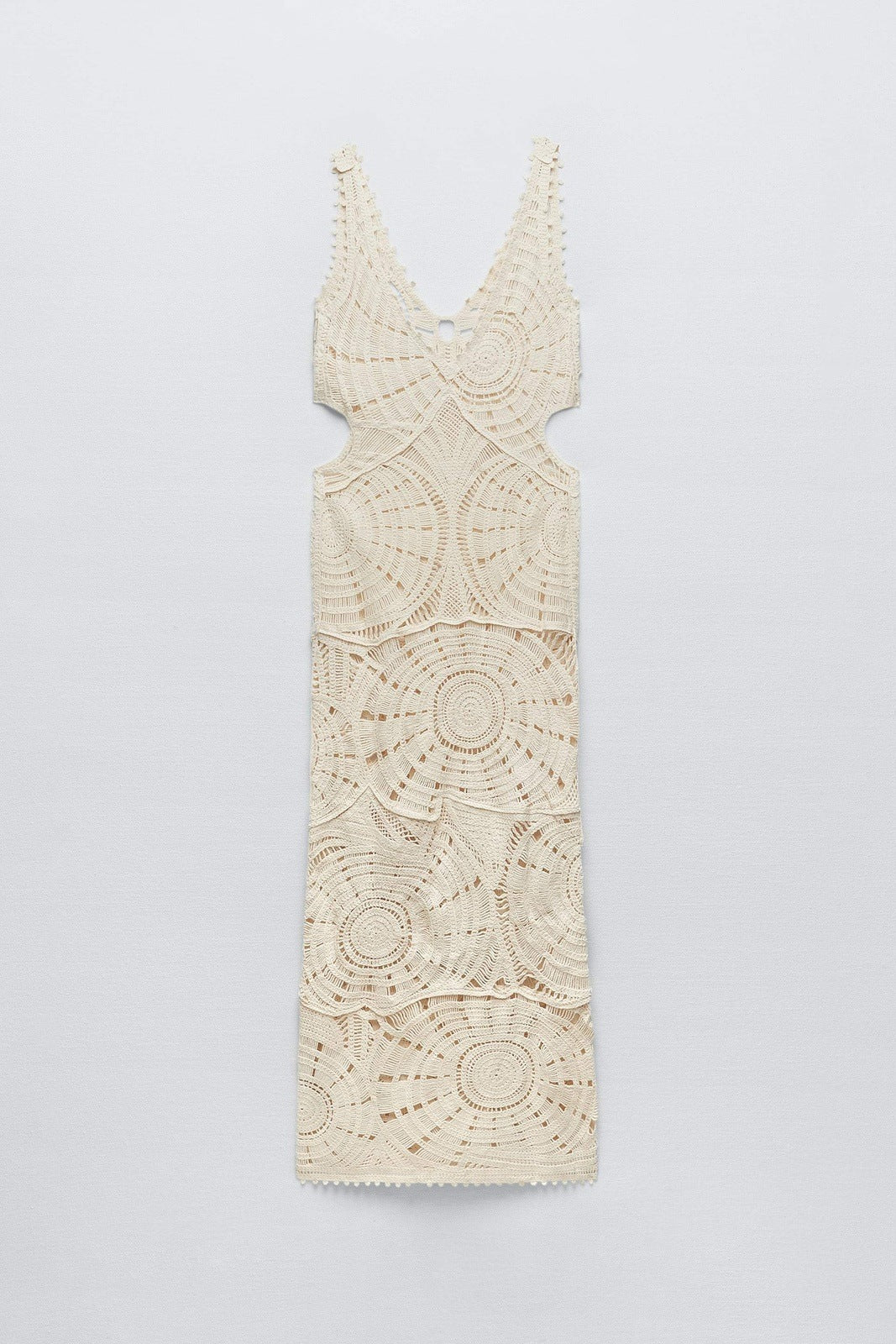 Vestito lungo in pizzo traforato Ethel