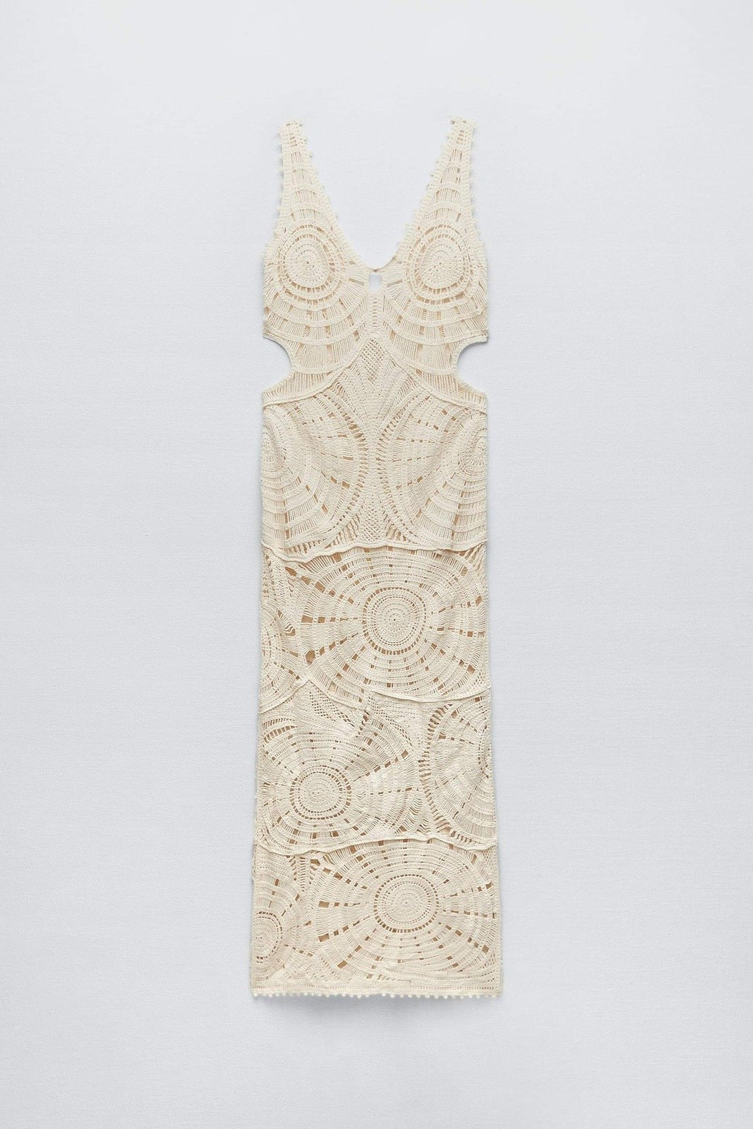 Vestito lungo in pizzo traforato Ethel