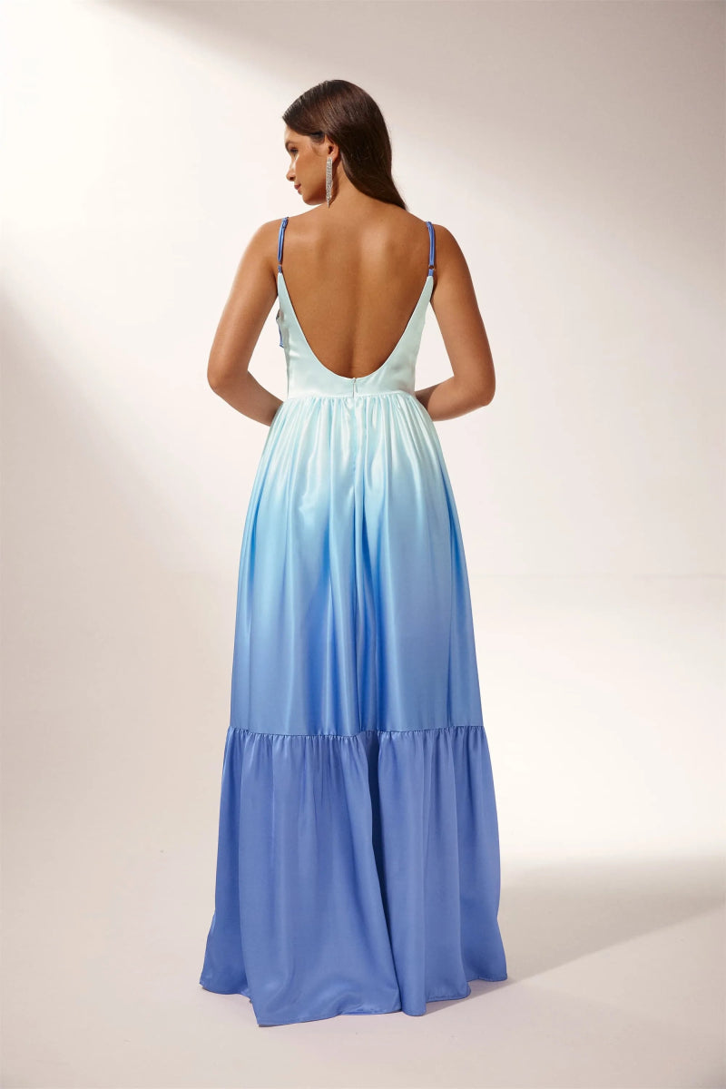 Senza Maniche a Sgradienti Maxi Slip Dress Ethel