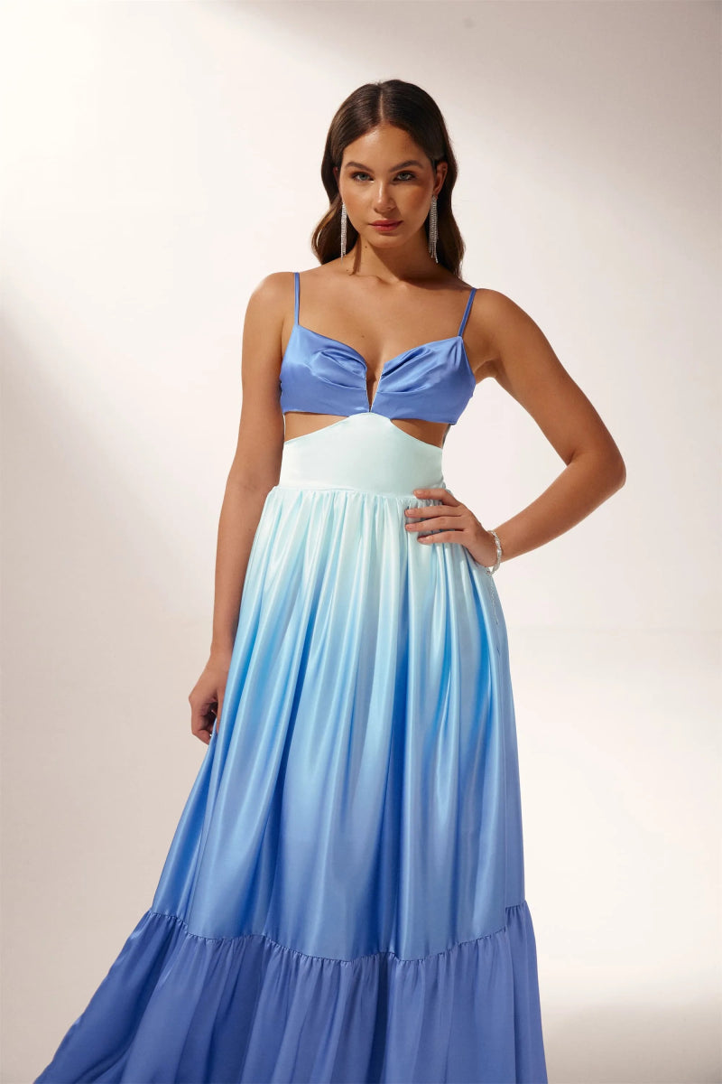 Senza Maniche a Sgradienti Maxi Slip Dress Ethel