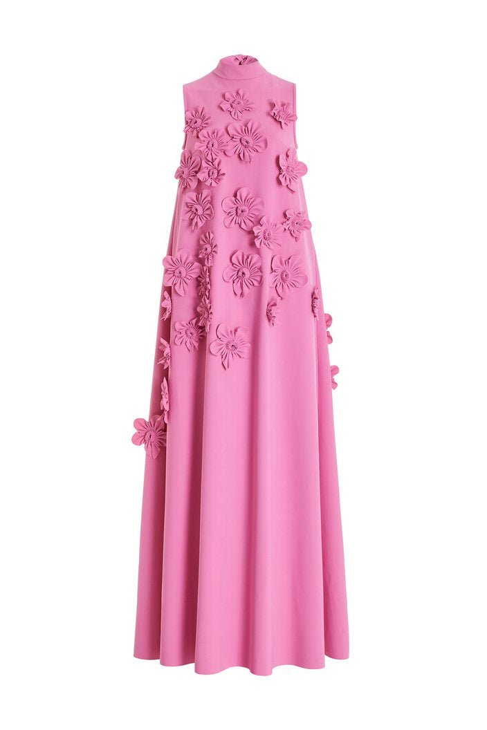 vestito maxi senza maniche decorato con fiori Ethel