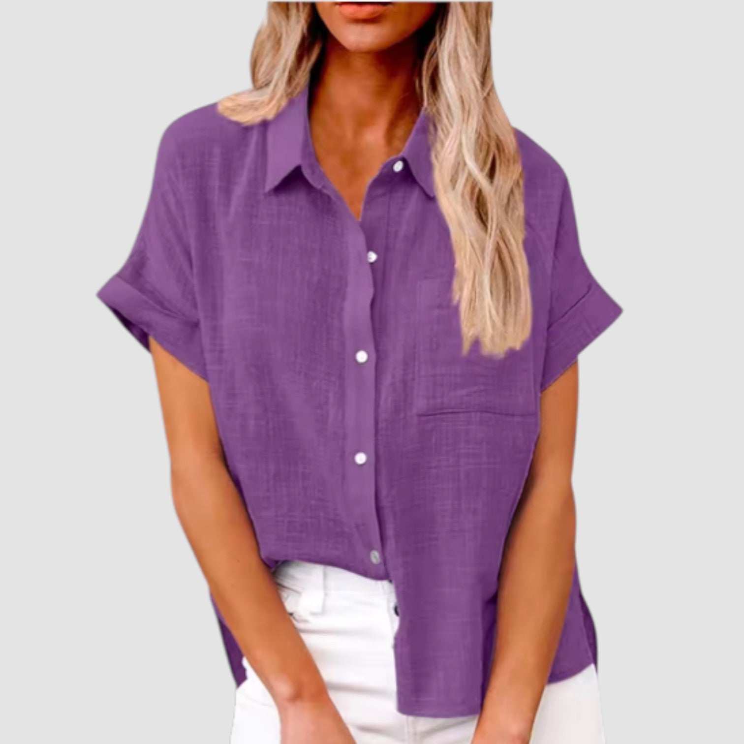 Lova – Camicia a manica corta in misto viscosa morbido
