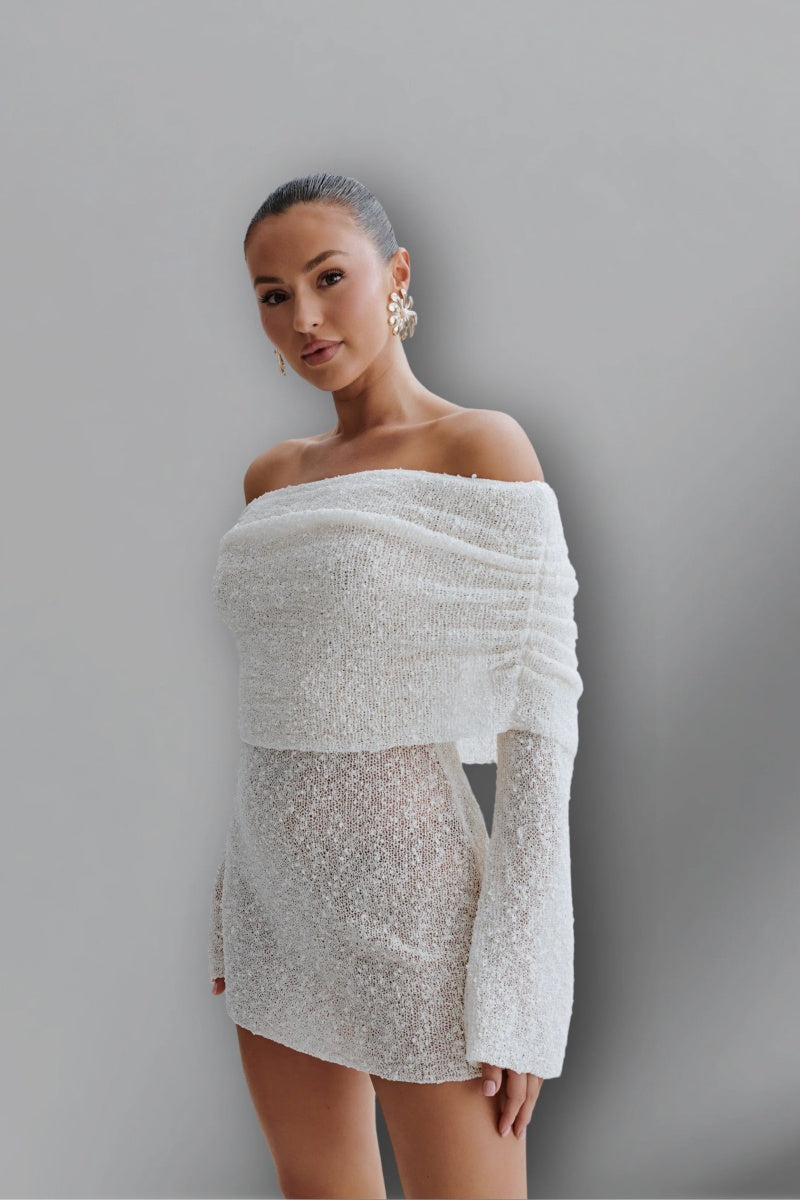 Vestito Mini Elegante con Spalle Nudi