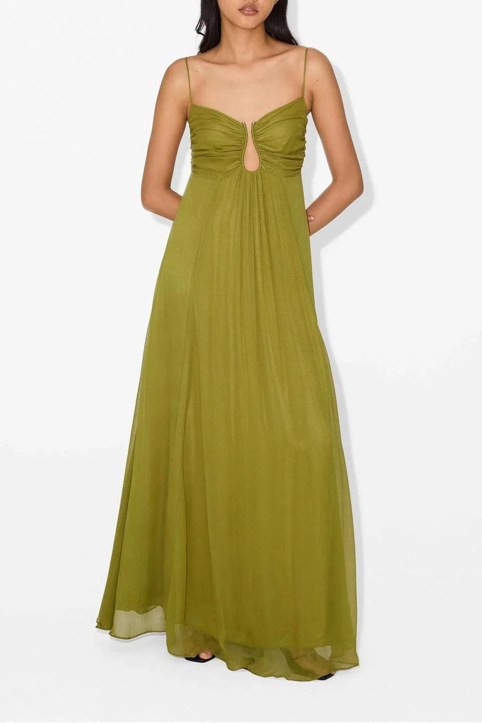 Vestito Maxi Flou Olive Morea